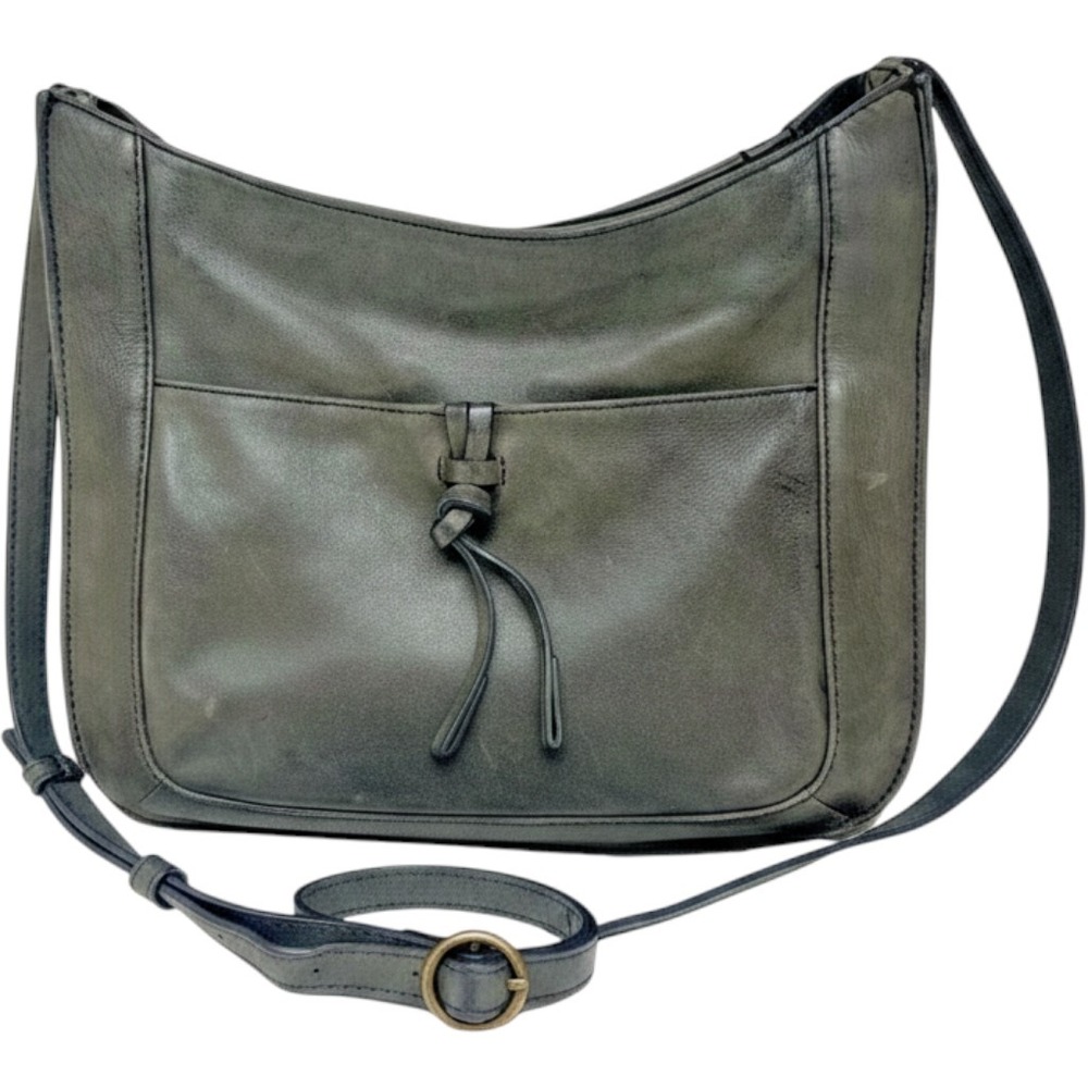 Crossbody Bag Lucky Brand Moxa‎ Dark Moss Green Leather Slouchy Boho Adjustable